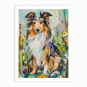 Shetland Sheepdog Acrylic Painting 2 Art Print