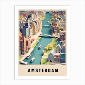 Amsterdam City Low Poly (31) 1 Art Print