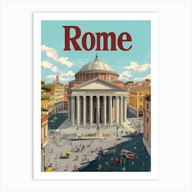 Aihrgdesign A Retro Travel Poster For Rome 4 Art Print