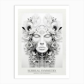Surreal Symmetry Abstract Black And White 2 Poster Art Print