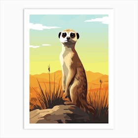 Meerkat in Savana 1 Art Print