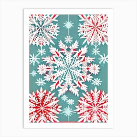 Winter Snowflake Pattern, Snowflakes, Vintage Sketch 2 Art Print