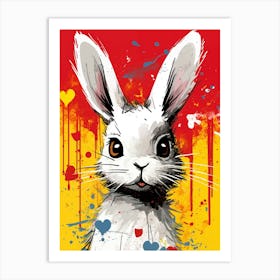 Bunny With Hearts Art Print