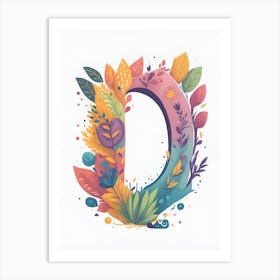 Colorful Letter D Illustration 26 Art Print