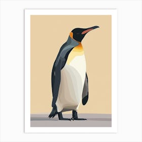 King Penguin Bleaker Island Minimalist Illustration 1 Art Print