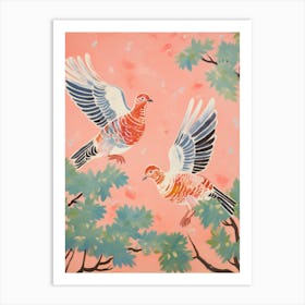 Vintage Japanese Inspired Bird Print Partridge 5 Art Print