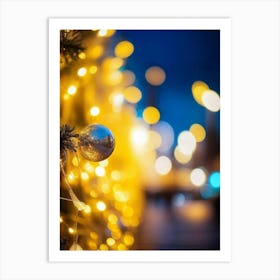 Christmas Tree At Night Art Print