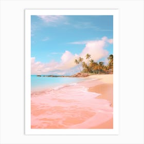 Jolly Beach Antigua Turquoise And Pink Tones 1 Art Print