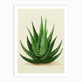 Aloe Vera Plant Minimalist Illustration 8 Art Print