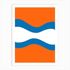 Orange And Blue Waves Art Print