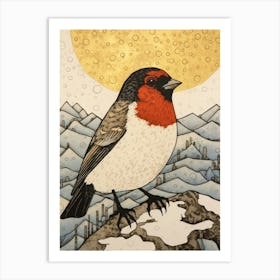 Bird Illustration Cowbird 2 Art Print