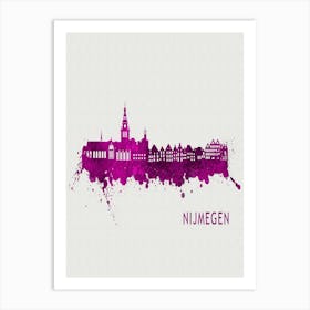 Nijmegen Netherlands City Purple Art Print