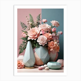 Vases And Flowers Art Print