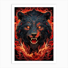 Fire And Ice Bear Art Print