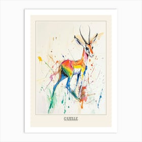 Gazelle Colourful Watercolour 2 Poster Art Print