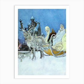 "The Russian Princess" by Kay Nielsen - East of the Sun and West of the Moon 1914 - Vintage Victorian Winter Fairytale Art Signed Remastered High Resolution Art Print