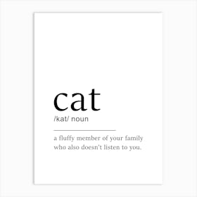 Cat Definition Wall Art - Funny Cat Art Gift Art Print