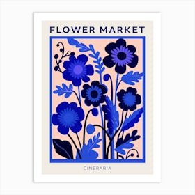 Blue Flower Market Poster Cineraria 3 Art Print