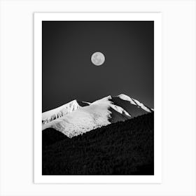 Full Moon Over The Mountains Art Print