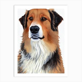 Norwegian Lundehund 2 Watercolour Dog Art Print