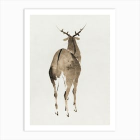 Japanese Ukiyo-E Deer Canvas Print Art Print