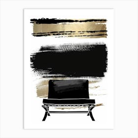 Black And Gold Couch Art Print