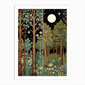 William Morris Night In The Forest 7 Art Print