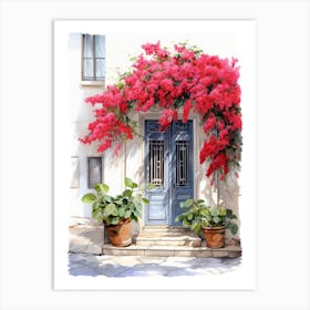 Split, Croatia   Mediterranean Doors Watercolour Painting 3 Art Print