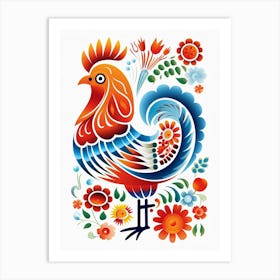 Scandinavian Bird Illustration Chicken 3 Art Print
