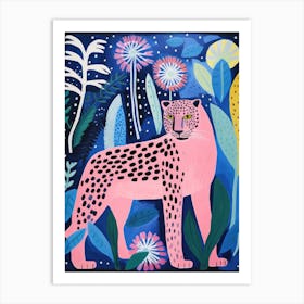 Playful Illustration Of Jaguar For Kids Room 2 Art Print