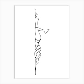 Acrobatic Gymnast Drawing Art Print