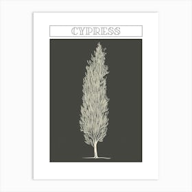 Cypress Tree Minimalistic Drawing 2 Poster Art Print