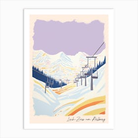 Poster Of Lech Zurs Am Arlberg   Austria, Ski Resort Pastel Colours Illustration 0 Art Print