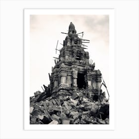 Phnom Penh, Cambodia, Black And White Old Photo 3 Art Print