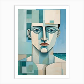 Blue Self Portrait Art Print