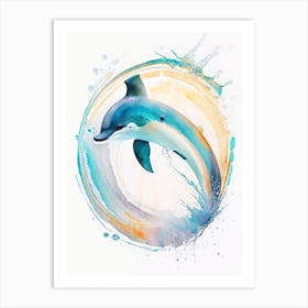 Spinner Dolphin Storybook Watercolour  (2) Art Print