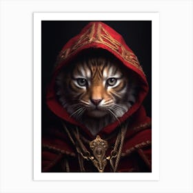 cat In Red Hood Art Print