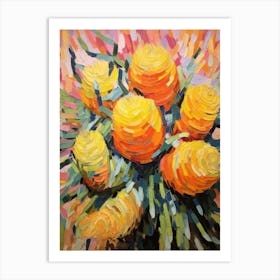 Cactus Painting Golden Barrel 2 Art Print