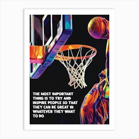 Basketball Dunk Art Print