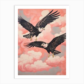 Vintage Japanese Inspired Bird Print Crested Caracara 2 Art Print