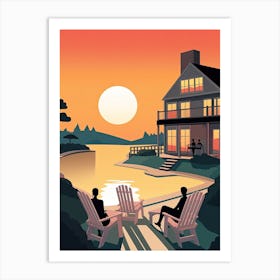 The Hamptons New York, Usa, Graphic Illustration 2 Art Print