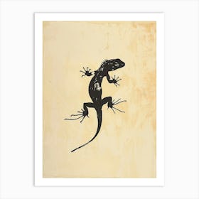 Minimalist Lizard Block Print 7 Art Print