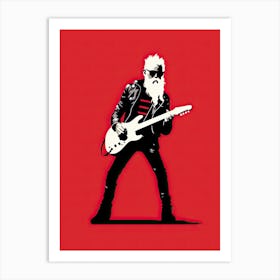 Santa Claus With Guitar Art Print