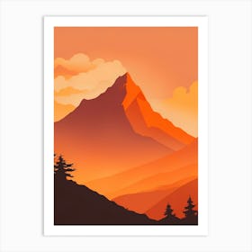 Misty Mountains Vertical Background In Orange Tone 22 Art Print