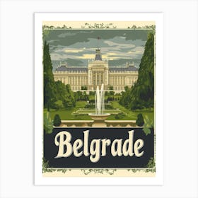 Aihrgdesign A Mid Century Modern Travel Poster For Belgrade 4 Art Print