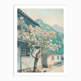 Kobe Japan 2 Retro Illustration Art Print