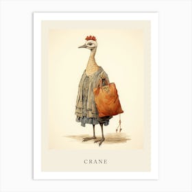 Beatrix Potter Inspired  Animal Watercolour Crane 4 Art Print
