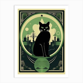 The Fool, Black Cat Tarot Card 2 Art Print