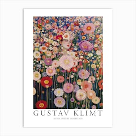 Gustav Klimt Print Flowers Woman Poster Klimt Exhibition Poster Painting Flower Garden Midsummer Art Print