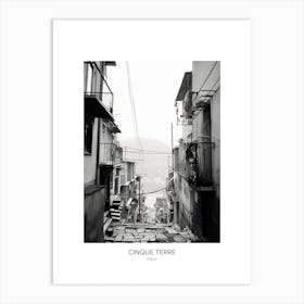 Poster Of Cinque Terre, Italy, Black And White Photo 4 Art Print